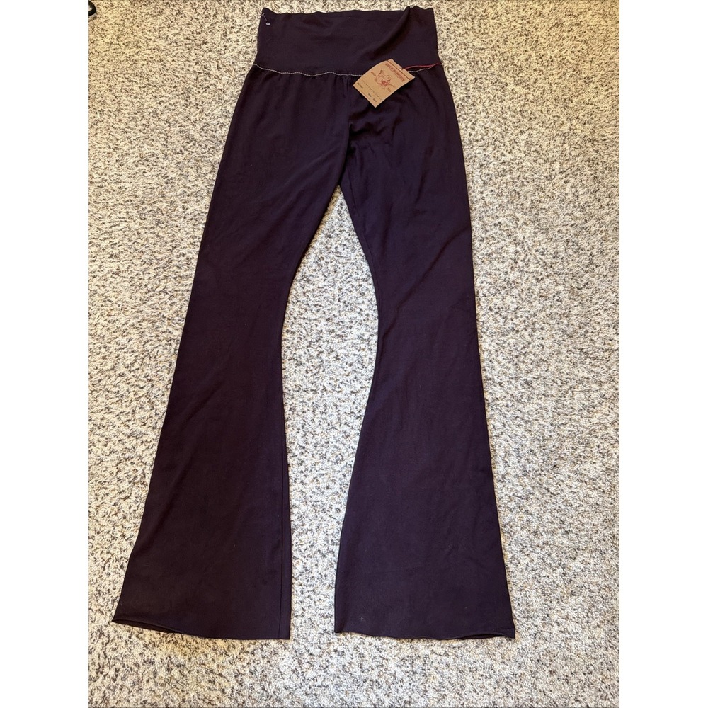 True Religion Flare Pants Super High Rise Women Sz Large 36" Inseam Burgundy New